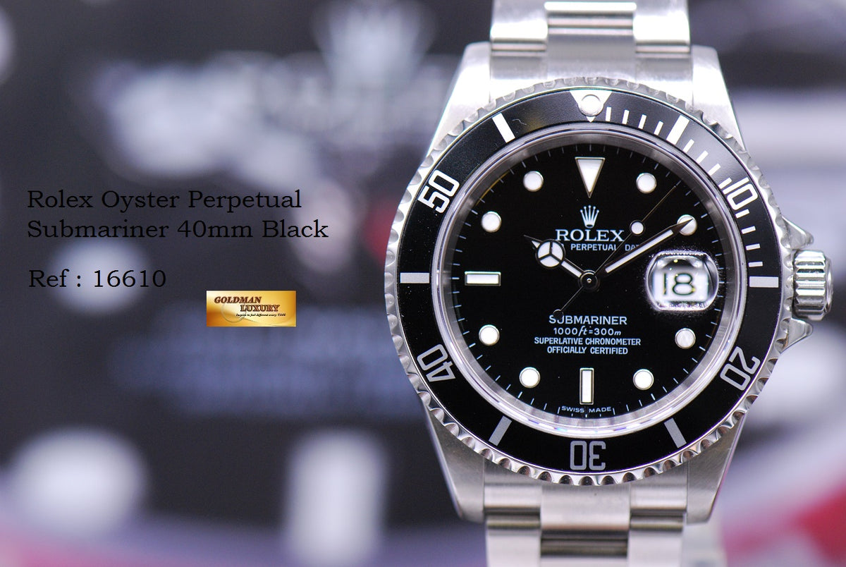 [SOLD] ROLEX OYSTER PERPETUAL SUBMARINER BLACK Ref : 16610 (MINT)