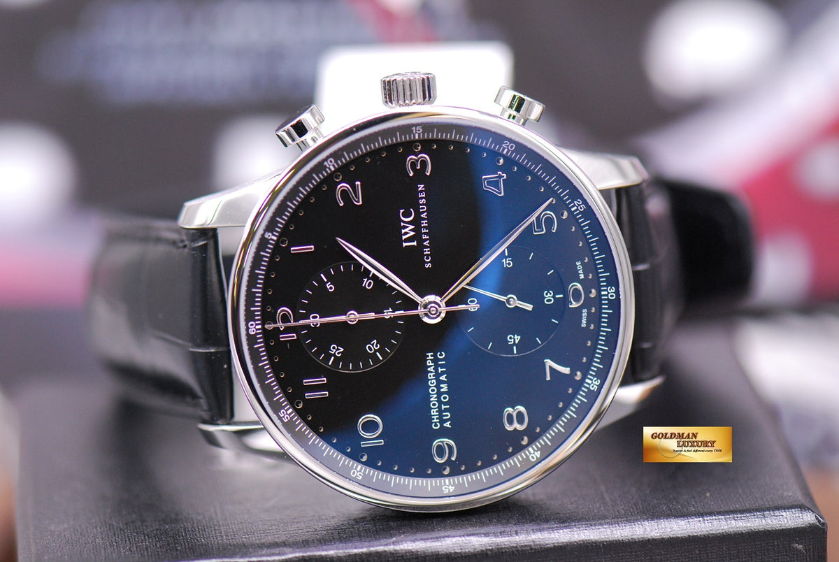 [SOLD] IWC PORTUGUESE CHRONOGRAPH IW3714 BLACK AUTOMATIC Ref : IW3714 (NEW- UNWORN)