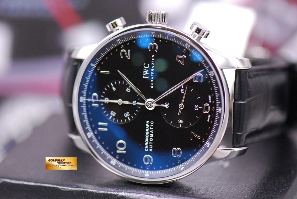 [SOLD] IWC PORTUGUESE CHRONOGRAPH IW3714 BLACK AUTOMATIC Ref : IW3714 (NEW- UNWORN)