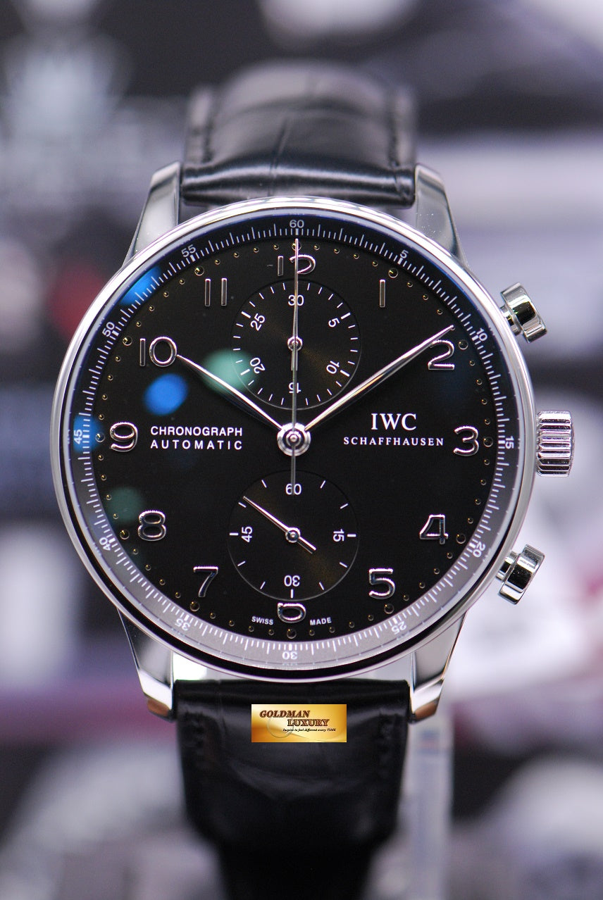 [SOLD] IWC PORTUGUESE CHRONOGRAPH IW3714 BLACK AUTOMATIC Ref : IW3714 (NEW- UNWORN)
