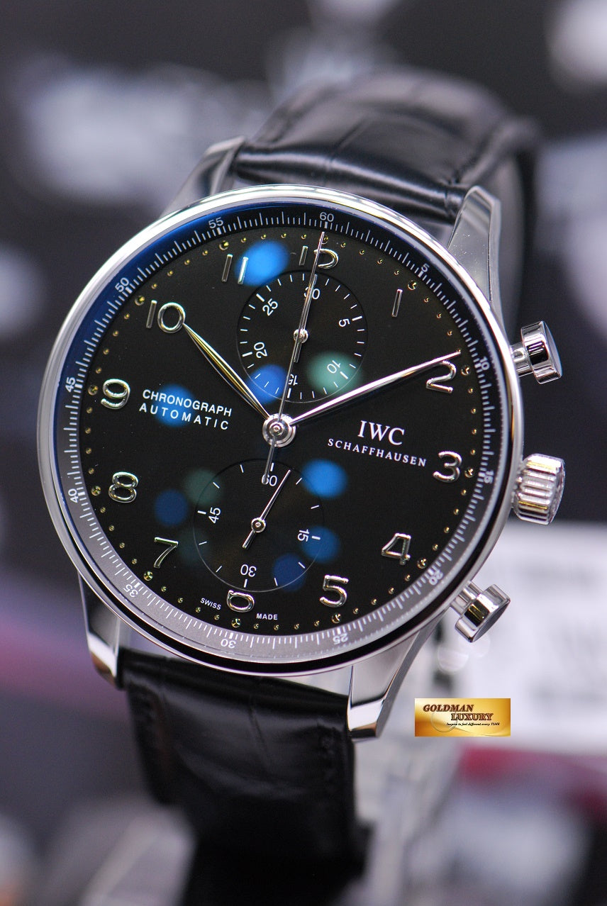 [SOLD] IWC PORTUGUESE CHRONOGRAPH IW3714 BLACK AUTOMATIC Ref : IW3714 (NEW- UNWORN)