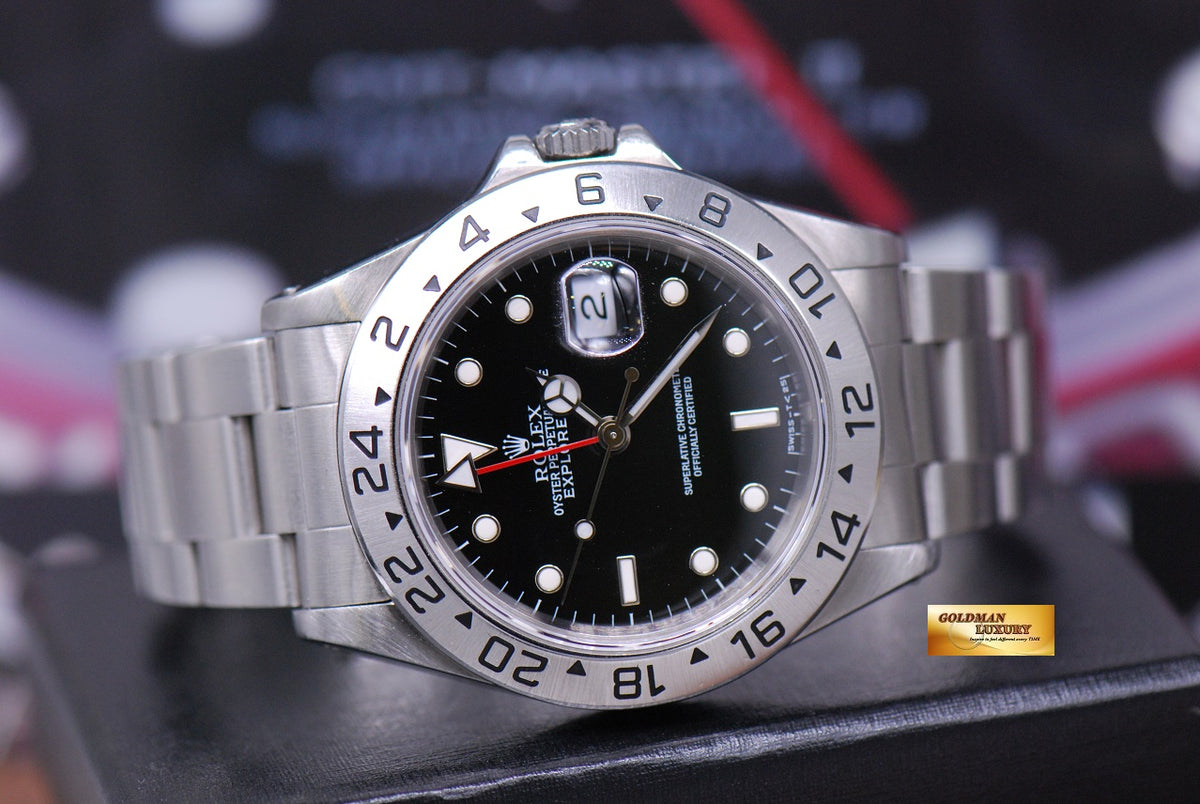 [SOLD] ROLEX OYSTER PERPETUAL EXPLORER II REF 16570 BLACK (MINT)