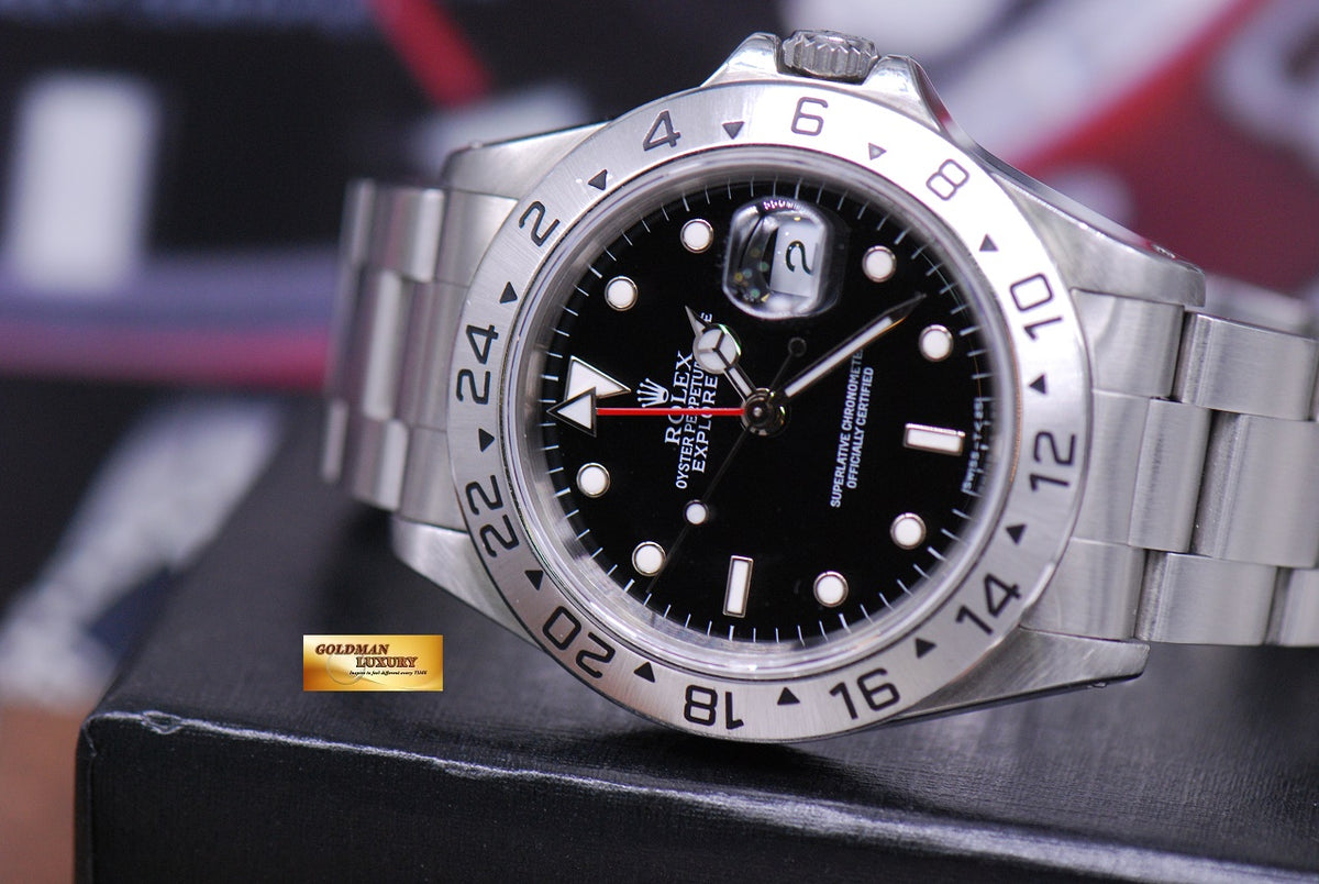 [SOLD] ROLEX OYSTER PERPETUAL EXPLORER II REF 16570 BLACK (MINT)