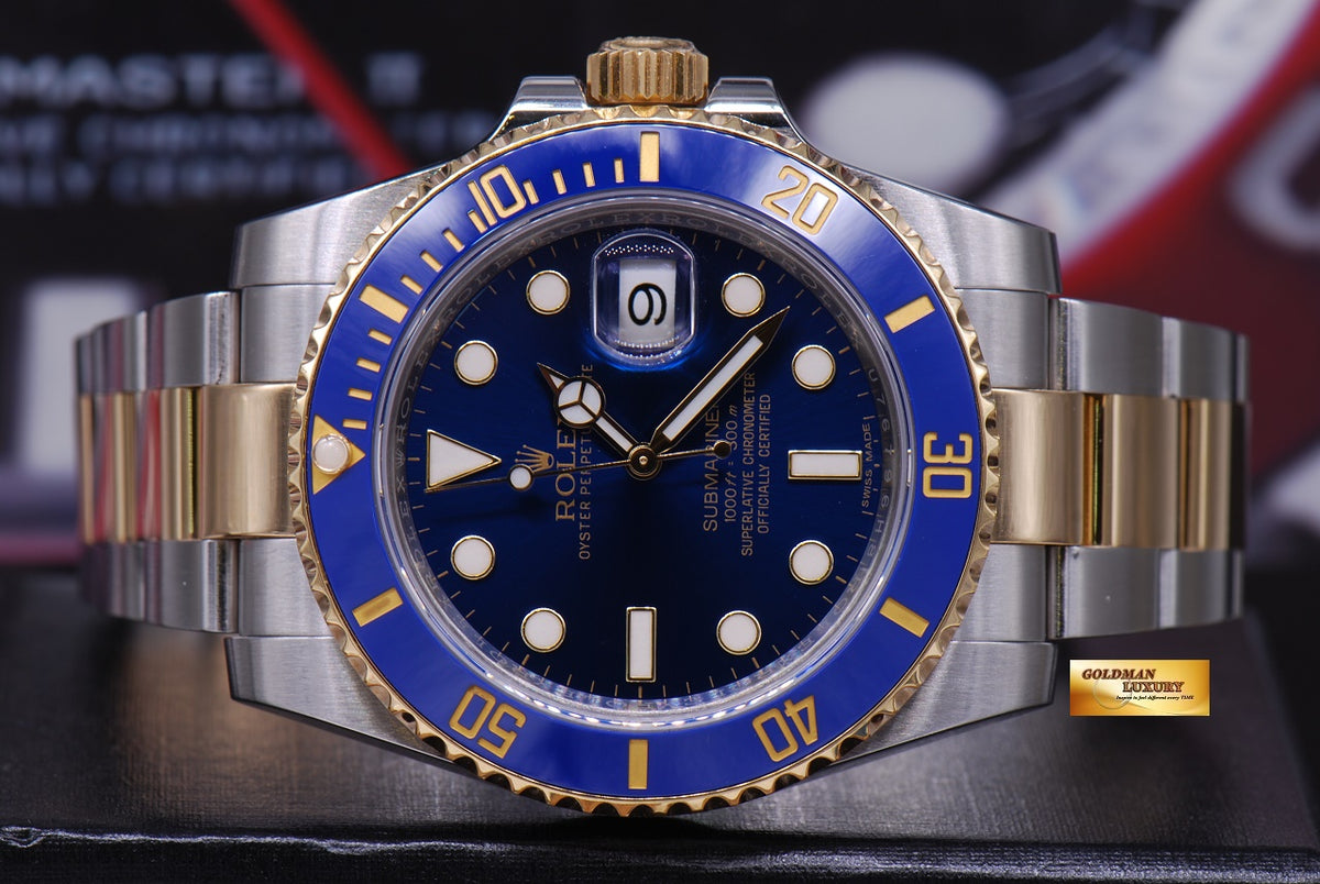 [SOLD] ROLEX OYSTER PERPETUAL SUBMARINER BLUE HALF-GOLD CERAMIC Ref 116613LB (MINT)