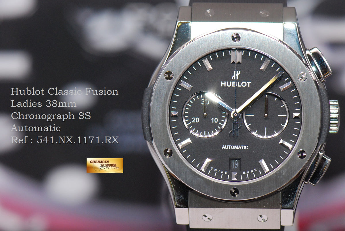 [SOLD] HUBLOT CLASSIC FUSION LADIES 38mm CHRONOGRAPH SS AUTOMATIC (NEW-UNWORN)