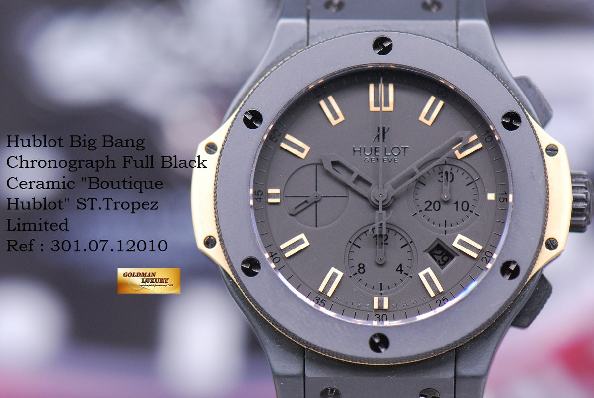 [SOLD] HUBLOT BIG BANG ST.TROPEZ BOUTIQUE CHRONOGRAPH FULL CERAMIC LIMITED EDITION OF 25 (MINT)