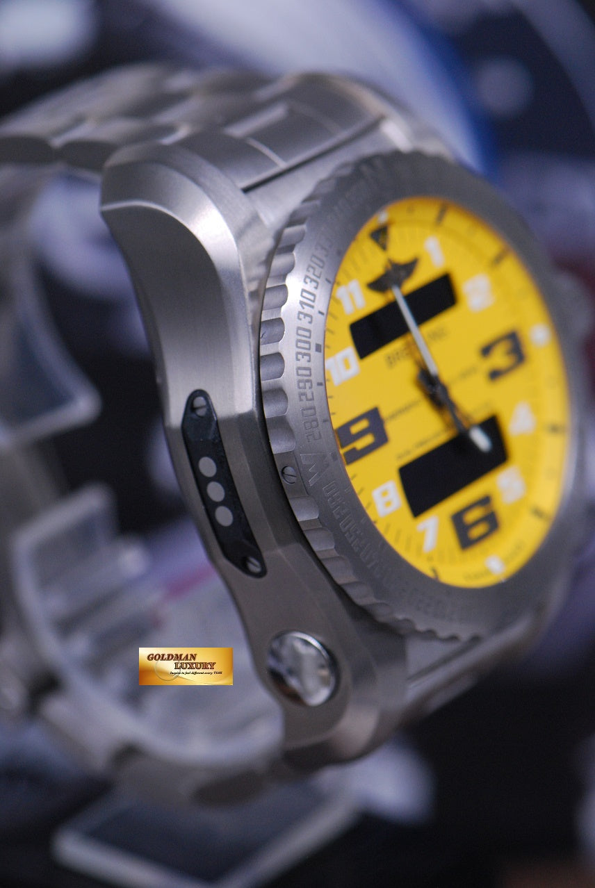 [SOLD] BREITLING EMERGENCY MISSION II TITANIUM  E76325 SUPERQUARTZ YELLOW (LNIB)