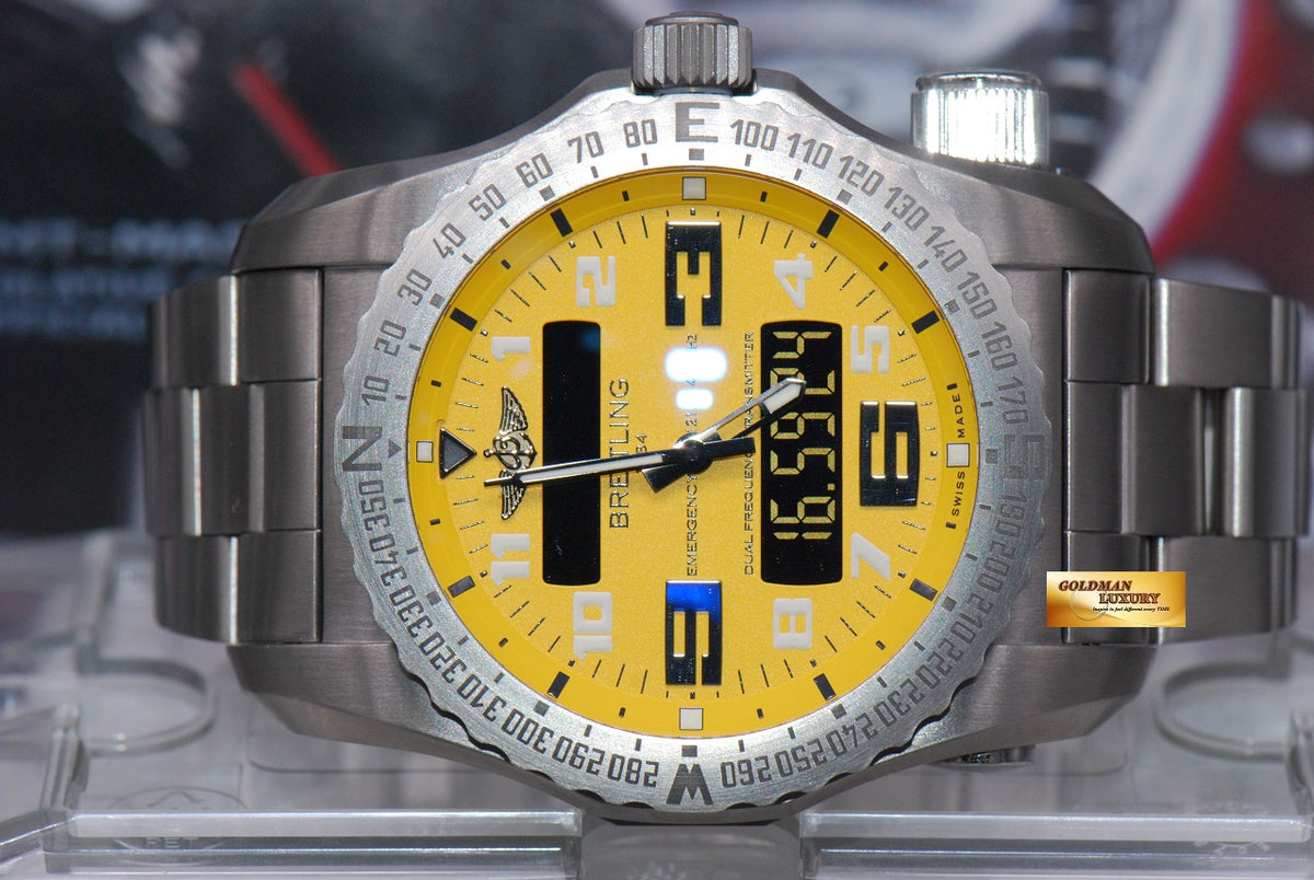 [SOLD] BREITLING EMERGENCY MISSION II TITANIUM  E76325 SUPERQUARTZ YELLOW (LNIB)