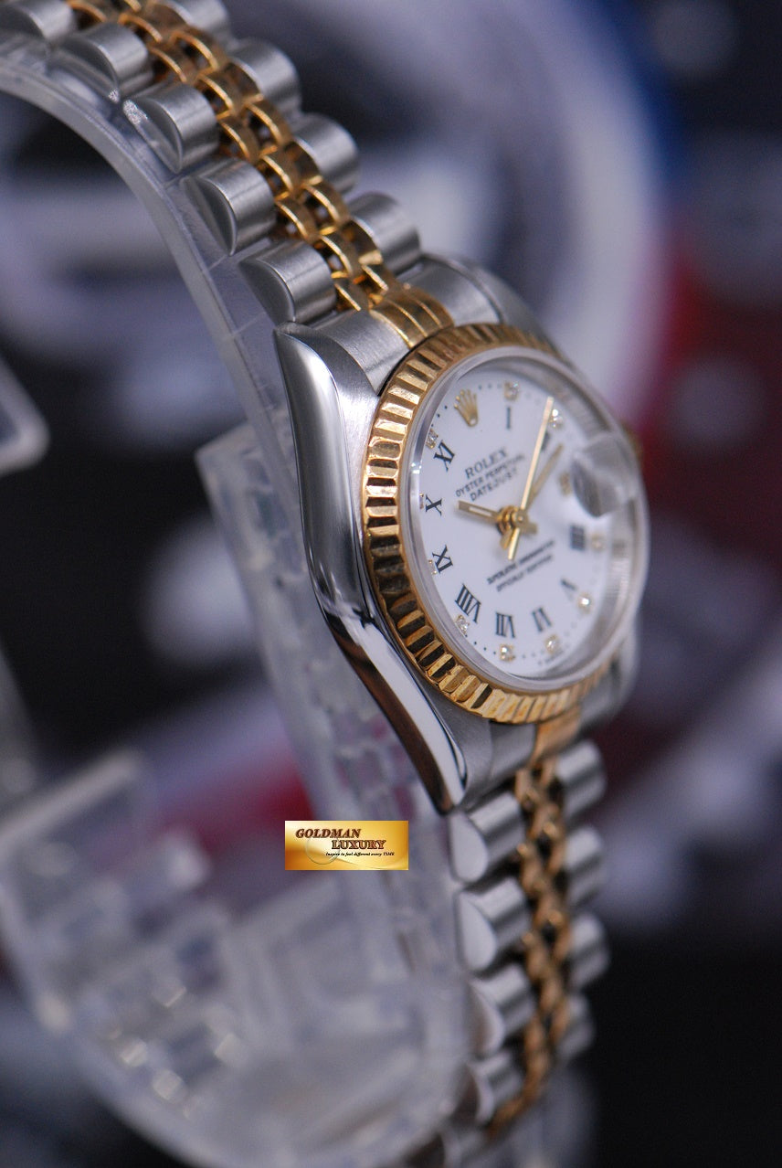 [SOLD] ROLEX OYSTER PERPETUAL DATEJUST 26mm HALF-GOLD DIAMOND WHITE 69173 (MINT)