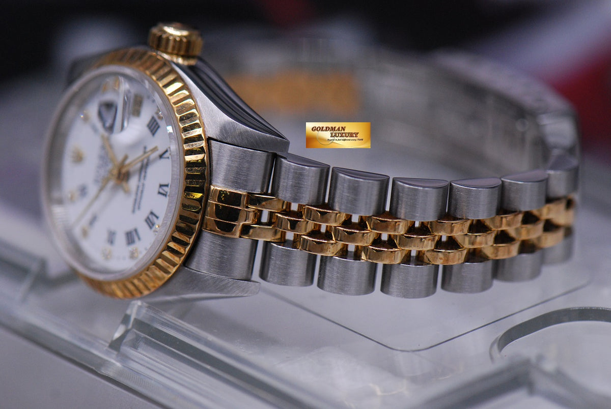 [SOLD] ROLEX OYSTER PERPETUAL DATEJUST 26mm HALF-GOLD DIAMOND WHITE 69173 (MINT)