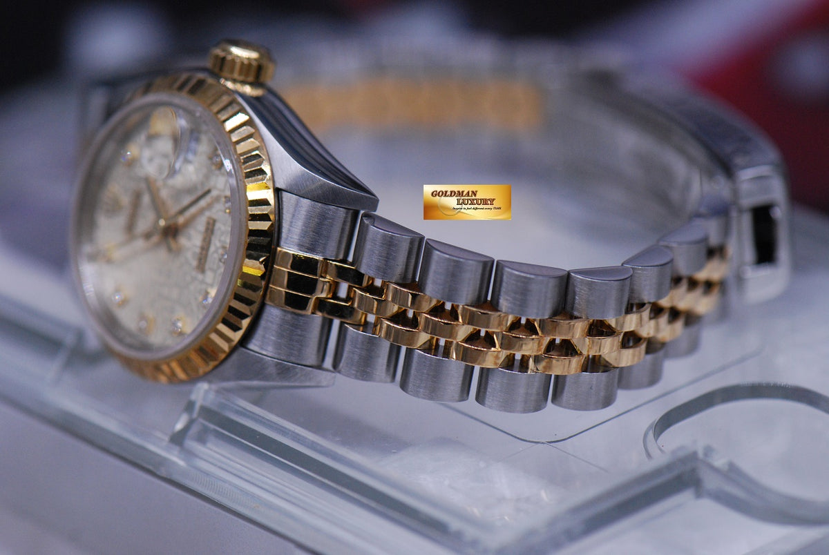 [SOLD] ROLEX OYSTER PERPETUAL DATEJUST 26mm HALF-GOLD DIAMOND SILVER COMPUTER 69173 (MINT)