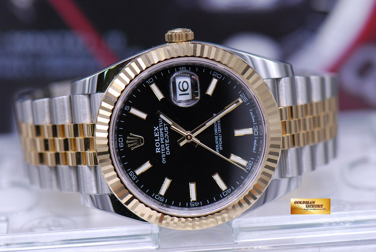 [SOLD] ROLEX OYSTER PERPETUAL DATEJUST 41 HALF-GOLD BLACK DIAL 126333 (LNIB)