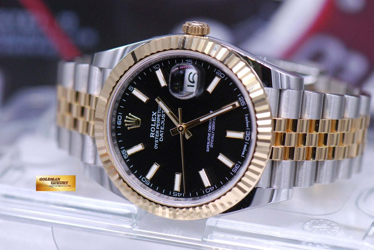 [SOLD] ROLEX OYSTER PERPETUAL DATEJUST 41 HALF-GOLD BLACK DIAL 126333 (LNIB)