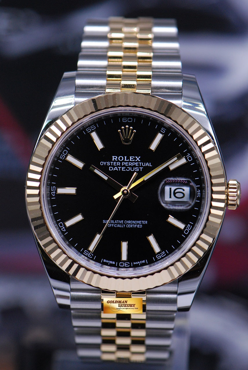 [SOLD] ROLEX OYSTER PERPETUAL DATEJUST 41 HALF-GOLD BLACK DIAL 126333 (LNIB)