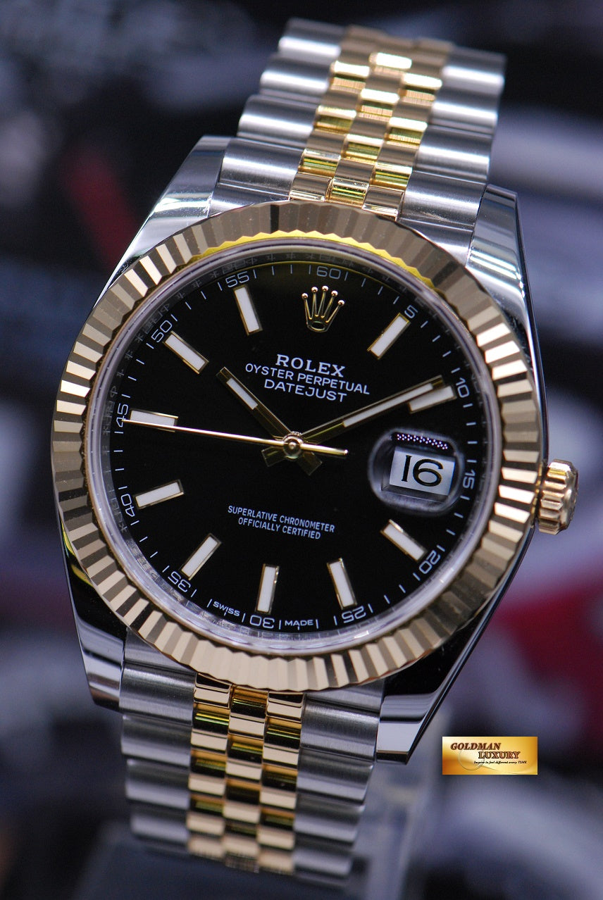 [SOLD] ROLEX OYSTER PERPETUAL DATEJUST 41 HALF-GOLD BLACK DIAL 126333 (LNIB)