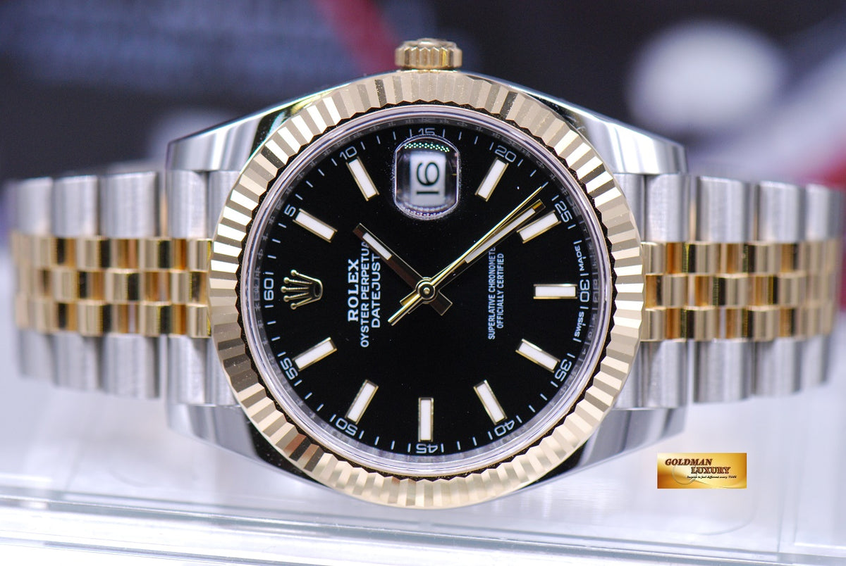 [SOLD] ROLEX OYSTER PERPETUAL DATEJUST 41 HALF-GOLD BLACK DIAL 126333 (LNIB)