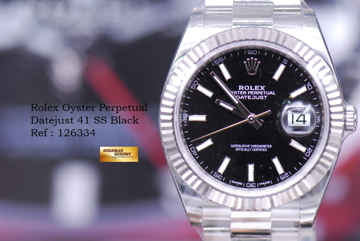 [SOLD] ROLEX OYSTER PERPETUAL DATEJUST 41 SS BLACK DIAL 126334 (NEW-UNWORN)