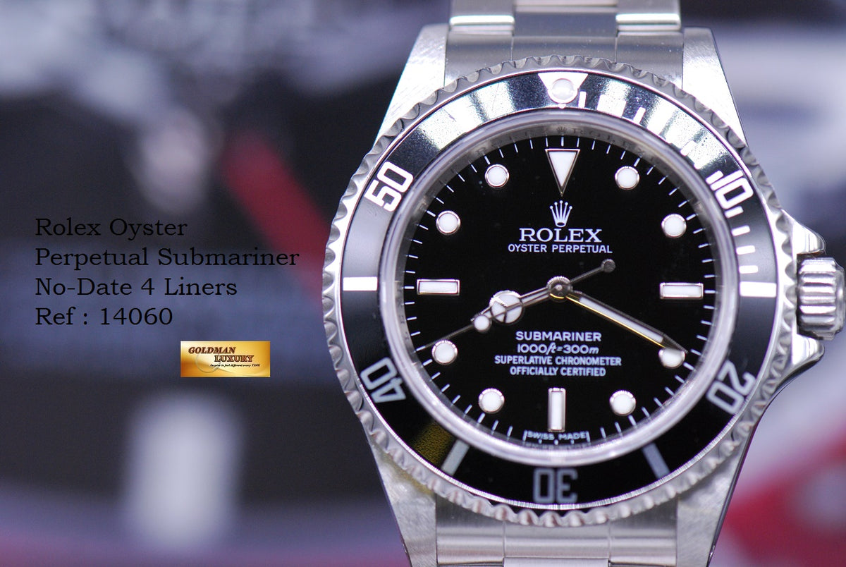 [SOLD] ROLEX OYSTER PERPETUAL SUBMARINER NO-DATE 4 LINERS BLACK 14060 (MINT)