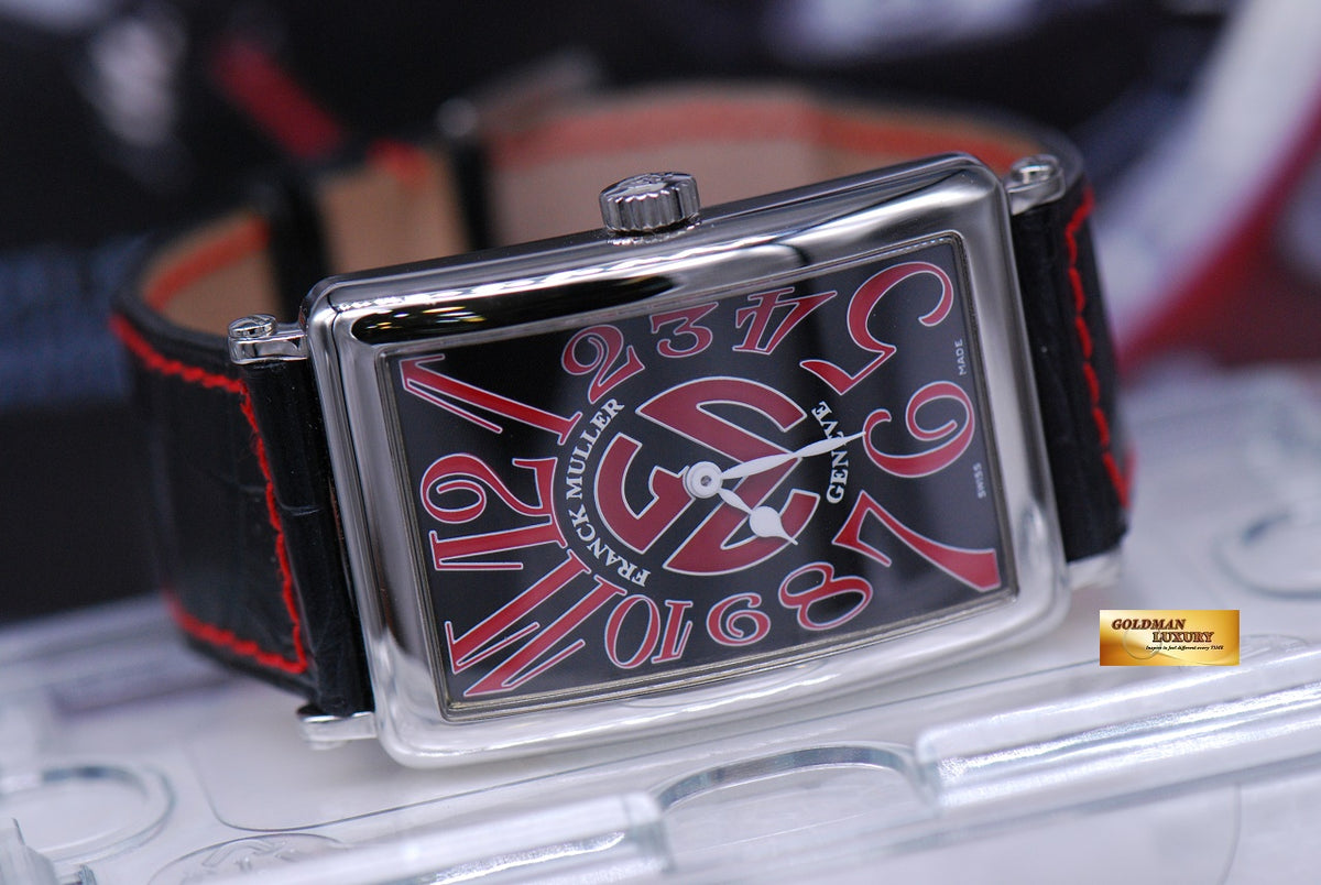 [SOLD] FRANCK MULLER LONG ISLAND RELIEF RED DIAL QUARTZ LIMITED EDITION 225 (MINT)