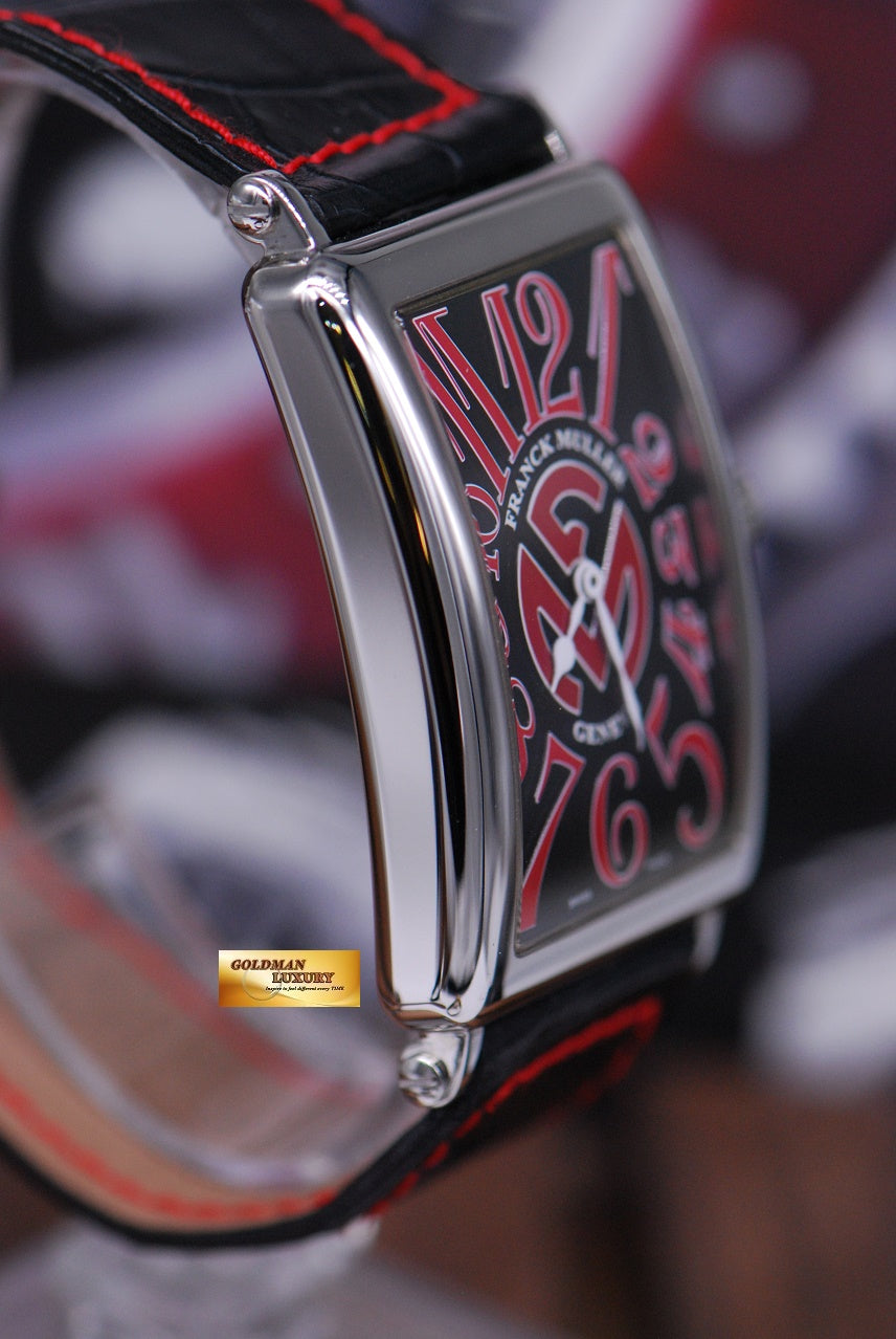 [SOLD] FRANCK MULLER LONG ISLAND RELIEF RED DIAL QUARTZ LIMITED EDITION 225 (MINT)