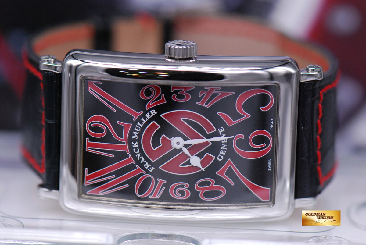 [SOLD] FRANCK MULLER LONG ISLAND RELIEF RED DIAL QUARTZ LIMITED EDITION 225 (MINT)