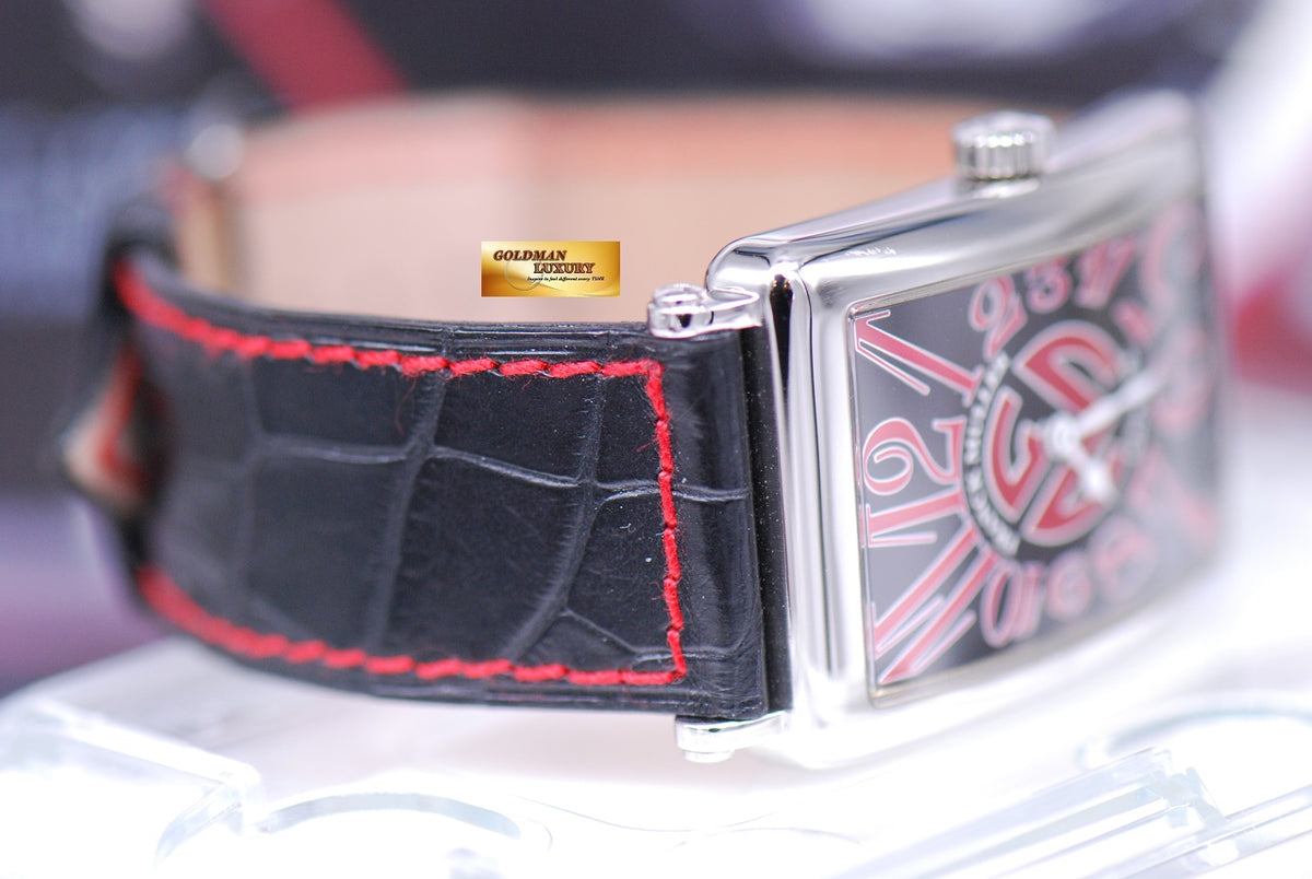 [SOLD] FRANCK MULLER LONG ISLAND RELIEF RED DIAL QUARTZ LIMITED EDITION 225 (MINT)