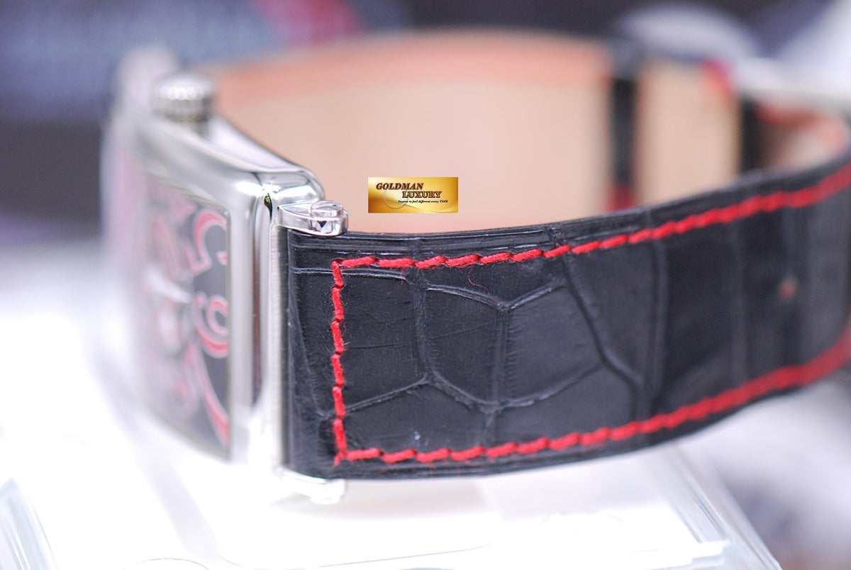 [SOLD] FRANCK MULLER LONG ISLAND RELIEF RED DIAL QUARTZ LIMITED EDITION 225 (MINT)