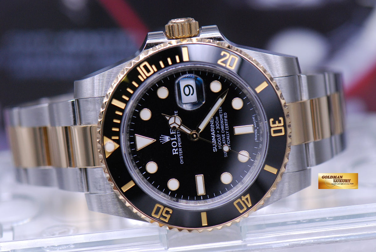 [SOLD] ROLEX OYSTER PERPETUAL SUBMARINER HALF-GOLD CERAMIC BEZEL 116613LN (MINT)