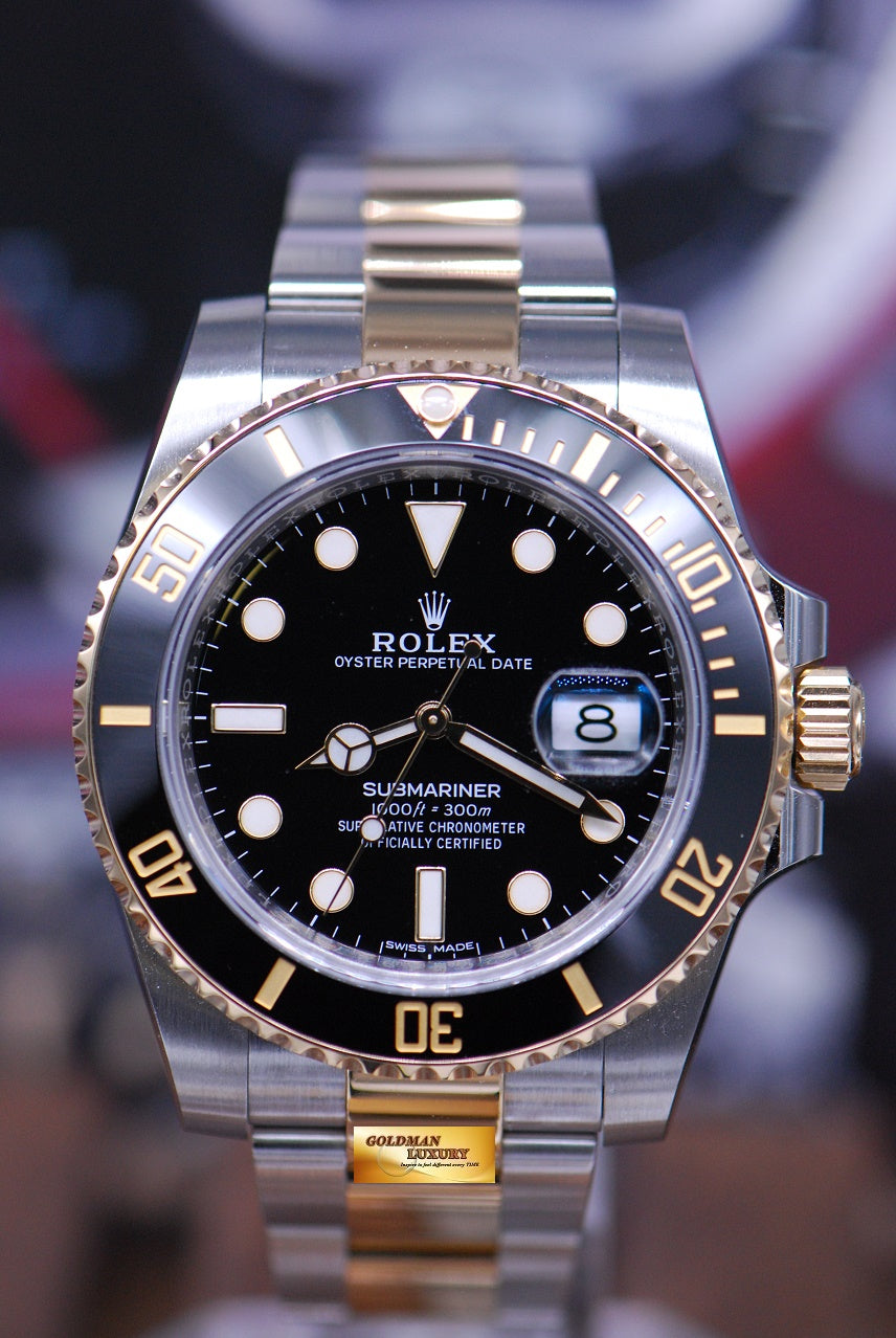 [SOLD] ROLEX OYSTER PERPETUAL SUBMARINER HALF-GOLD CERAMIC BEZEL 116613LN (MINT)