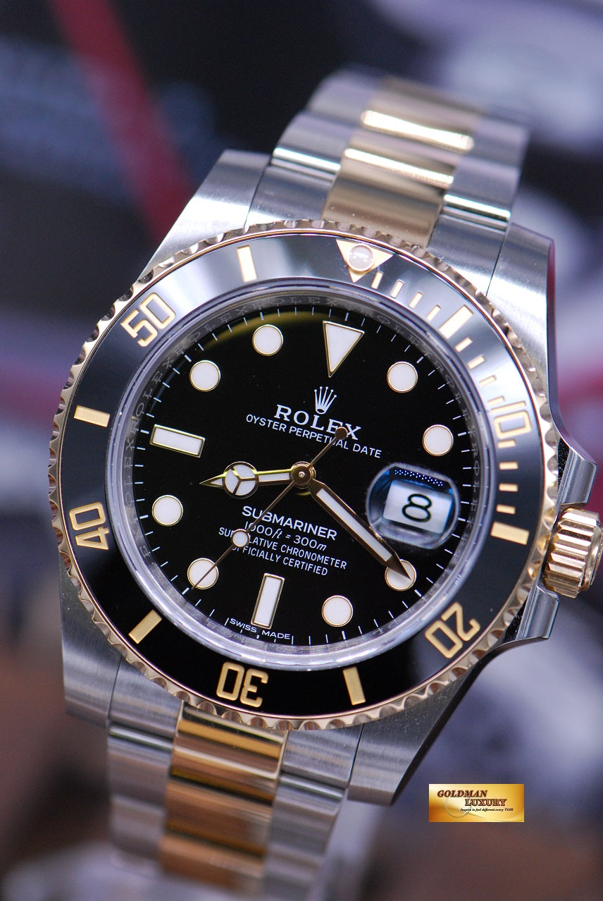 [SOLD] ROLEX OYSTER PERPETUAL SUBMARINER HALF-GOLD CERAMIC BEZEL 116613LN (MINT)