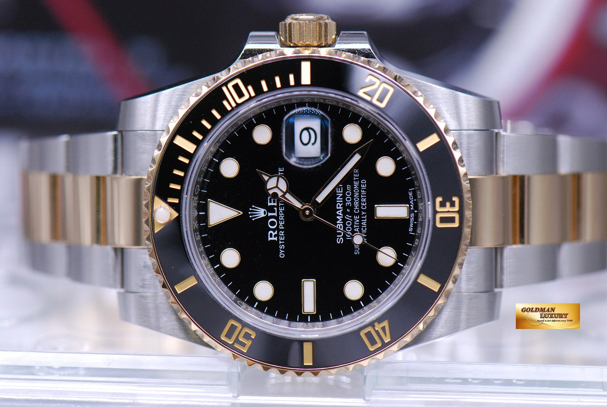 [SOLD] ROLEX OYSTER PERPETUAL SUBMARINER HALF-GOLD CERAMIC BEZEL 116613LN (MINT)