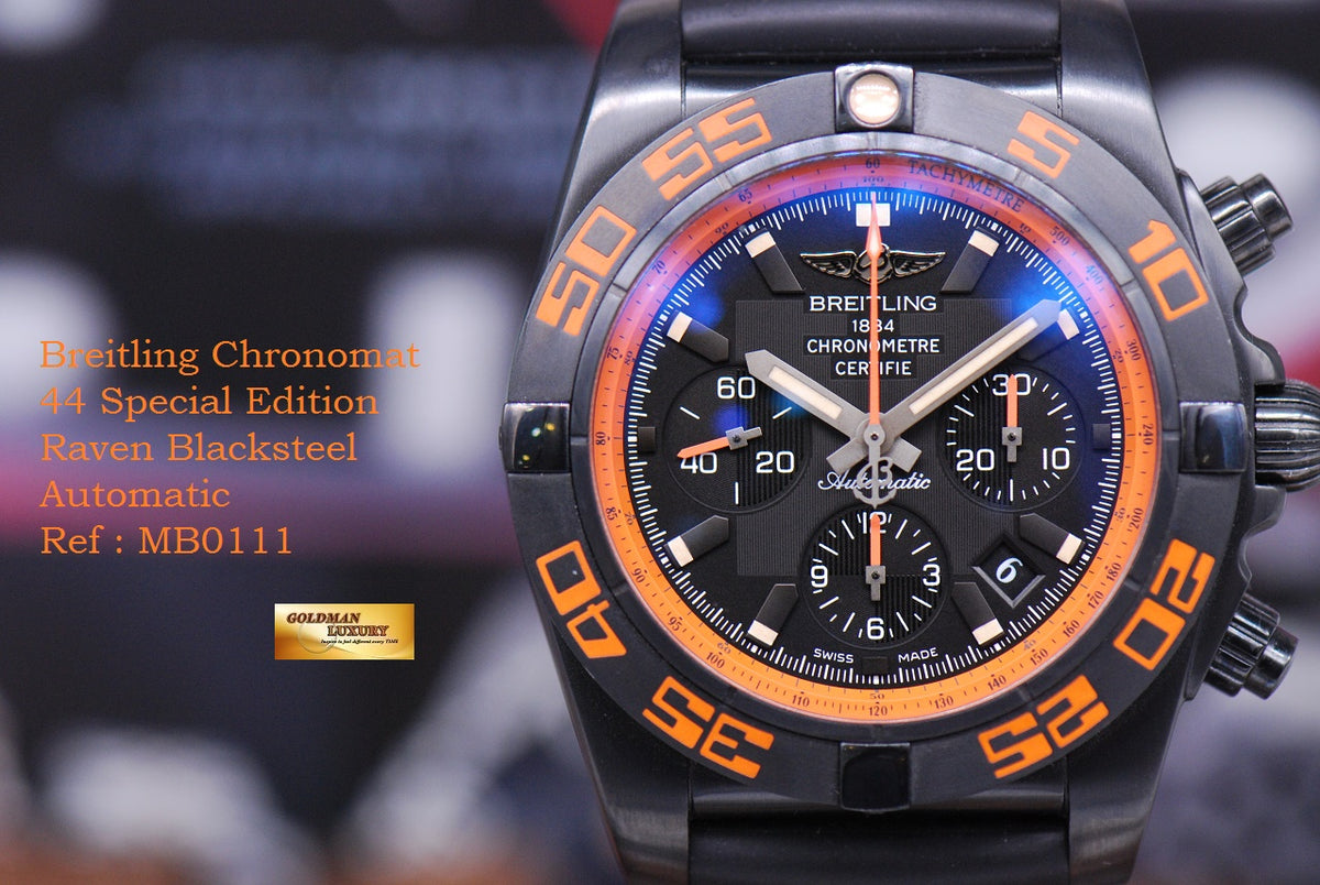 [SOLD] BREITLING CHRONOMAT 44 RAVEN BLACKSTEEL CHRONOGRAPH AUTOMATIC MB0111 (LNIB)