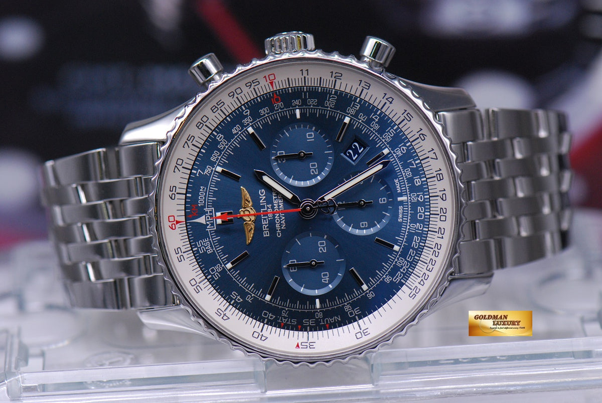 [SOLD] BREITLING NAVITIMER B01 46mm CHRONOGRAPH AUTOMATIC BLUE AB0127 (LNIB)
