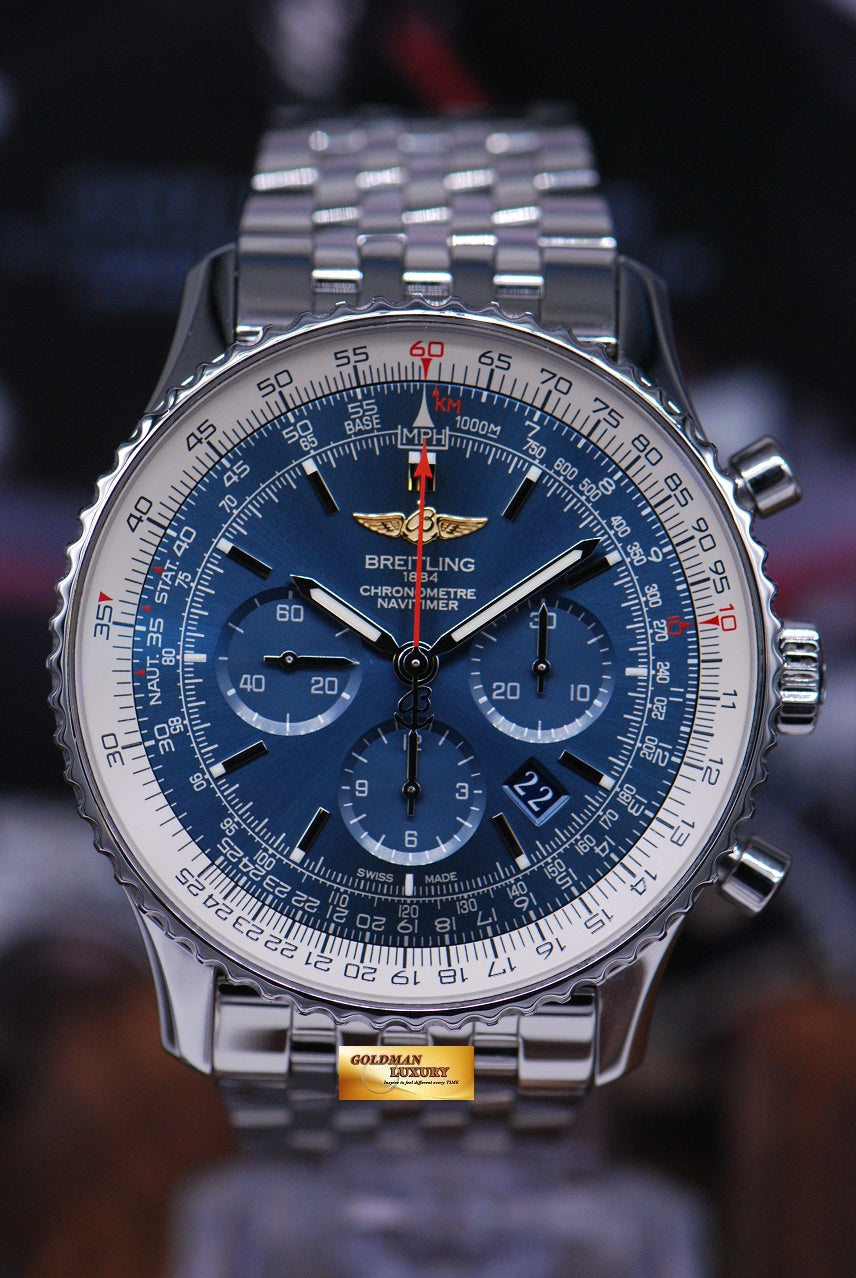 [SOLD] BREITLING NAVITIMER B01 46mm CHRONOGRAPH AUTOMATIC BLUE AB0127 (LNIB)