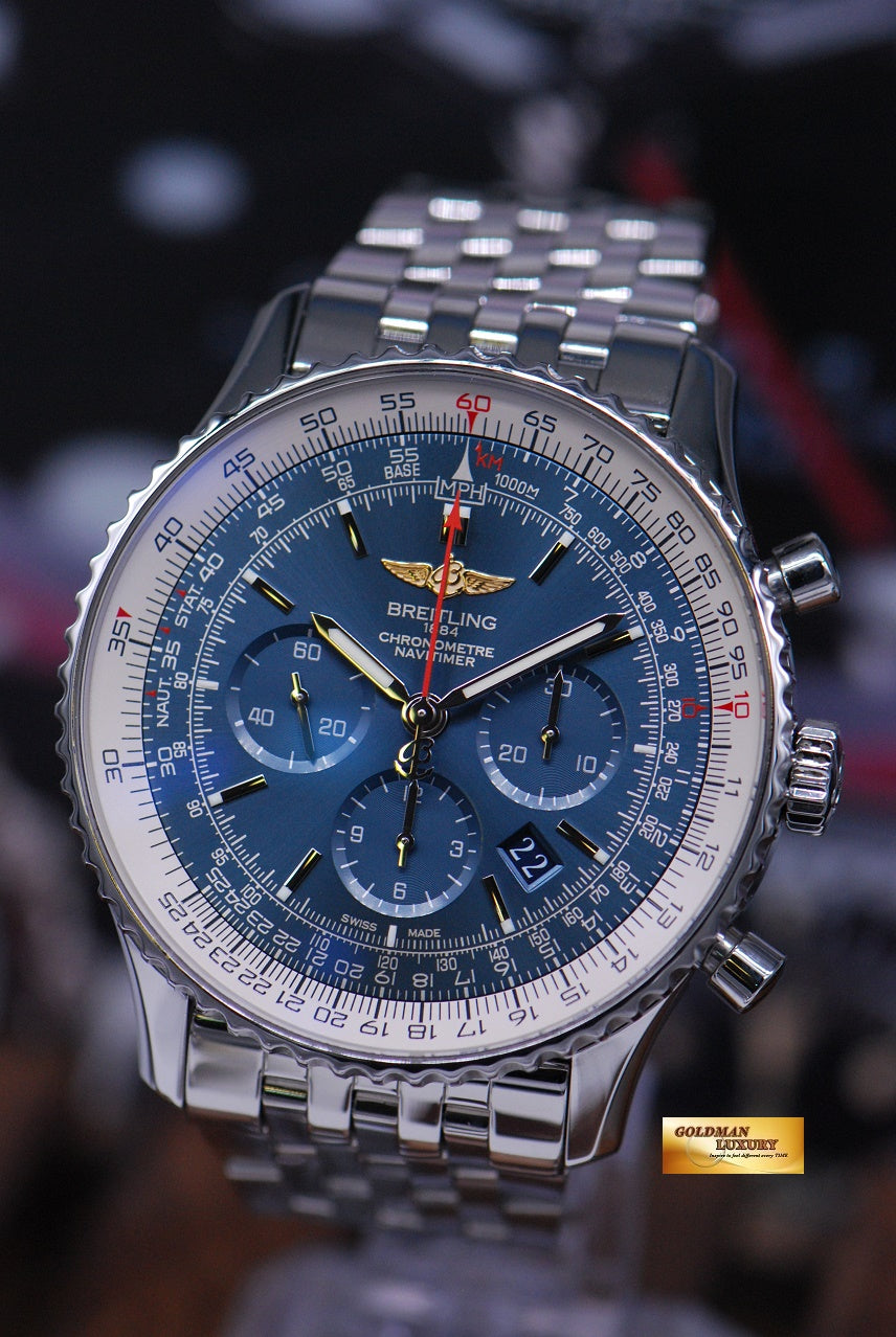 [SOLD] BREITLING NAVITIMER B01 46mm CHRONOGRAPH AUTOMATIC BLUE AB0127 (LNIB)