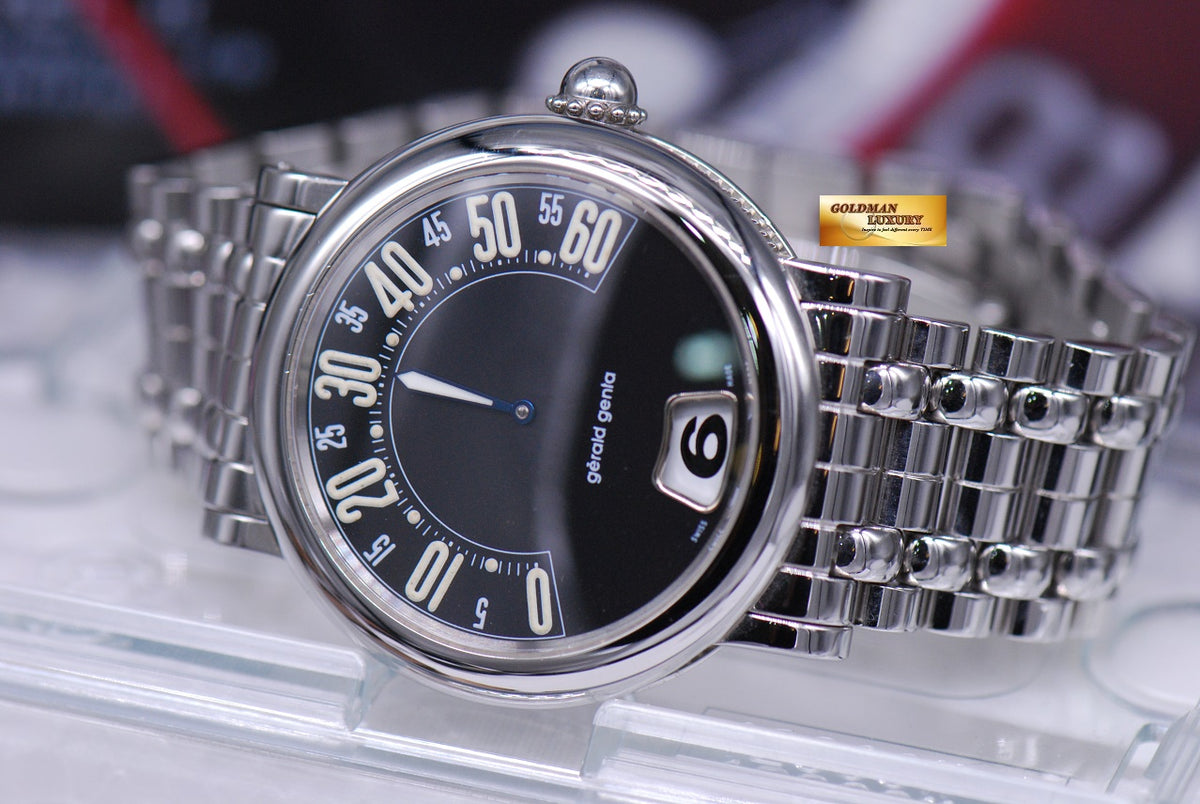 [SOLD] GERALD GENTA RETRO CLASSIC JUMPING HOUR 38mm AUTOMATIC BLACK (MINT)