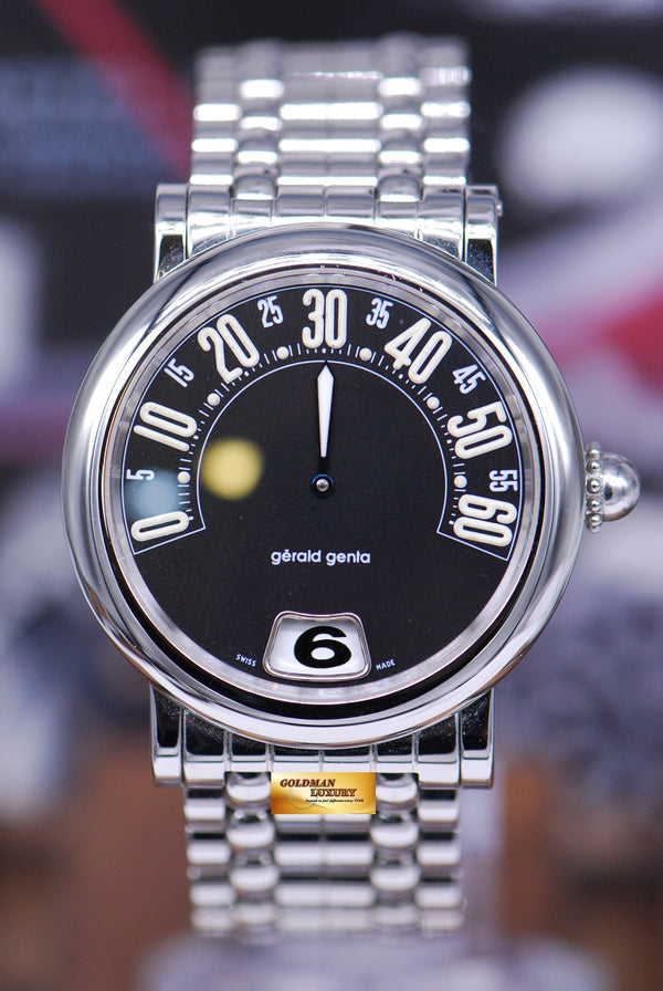 [SOLD] GERALD GENTA RETRO CLASSIC JUMPING HOUR 38mm AUTOMATIC BLACK (MINT)