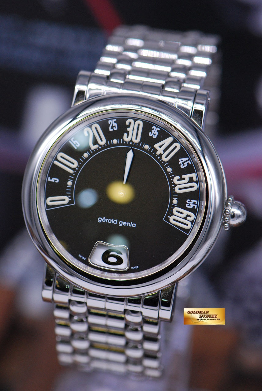 [SOLD] GERALD GENTA RETRO CLASSIC JUMPING HOUR 38mm AUTOMATIC BLACK (MINT)