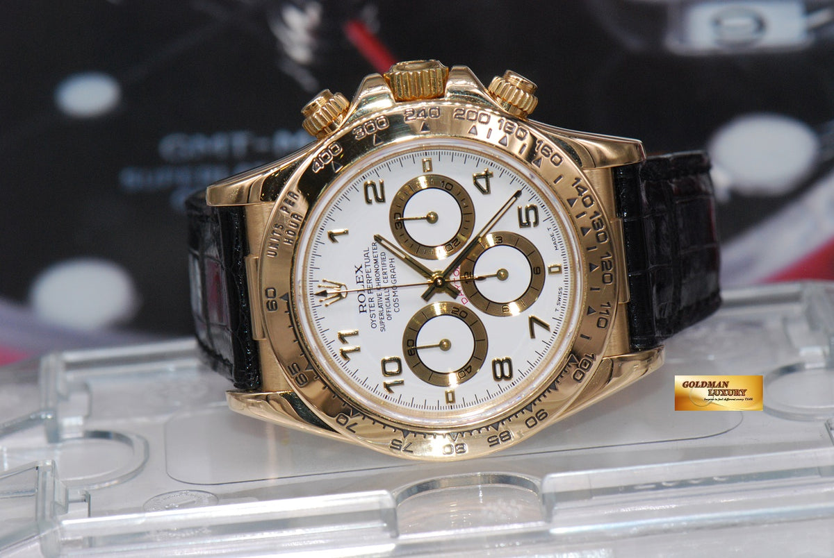 [SOLD] ROLEX OYSTER DAYTONA 18K YELLOW GOLD ZENITH MVT WHITE Ref : 16518 (MINT)