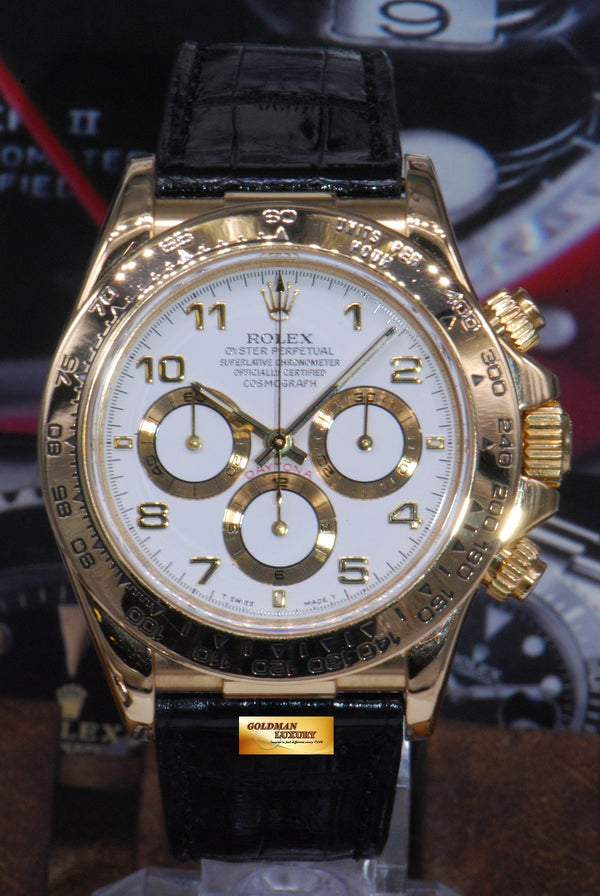 [SOLD] ROLEX OYSTER DAYTONA 18K YELLOW GOLD ZENITH MVT WHITE Ref : 16518 (MINT)