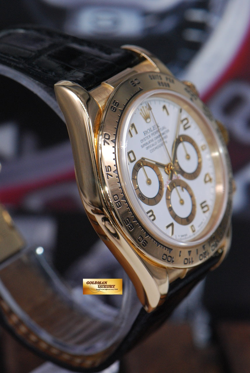 [SOLD] ROLEX OYSTER DAYTONA 18K YELLOW GOLD ZENITH MVT WHITE Ref : 16518 (MINT)