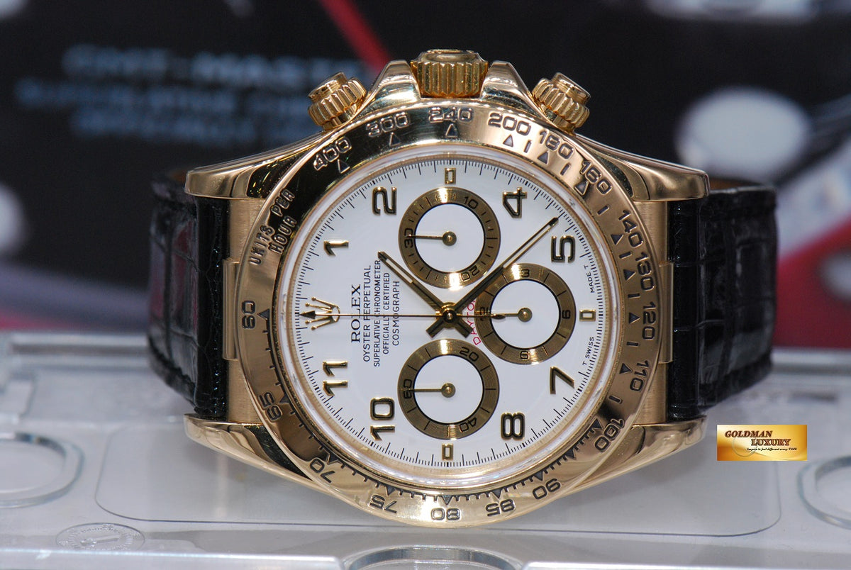 [SOLD] ROLEX OYSTER DAYTONA 18K YELLOW GOLD ZENITH MVT WHITE Ref : 16518 (MINT)