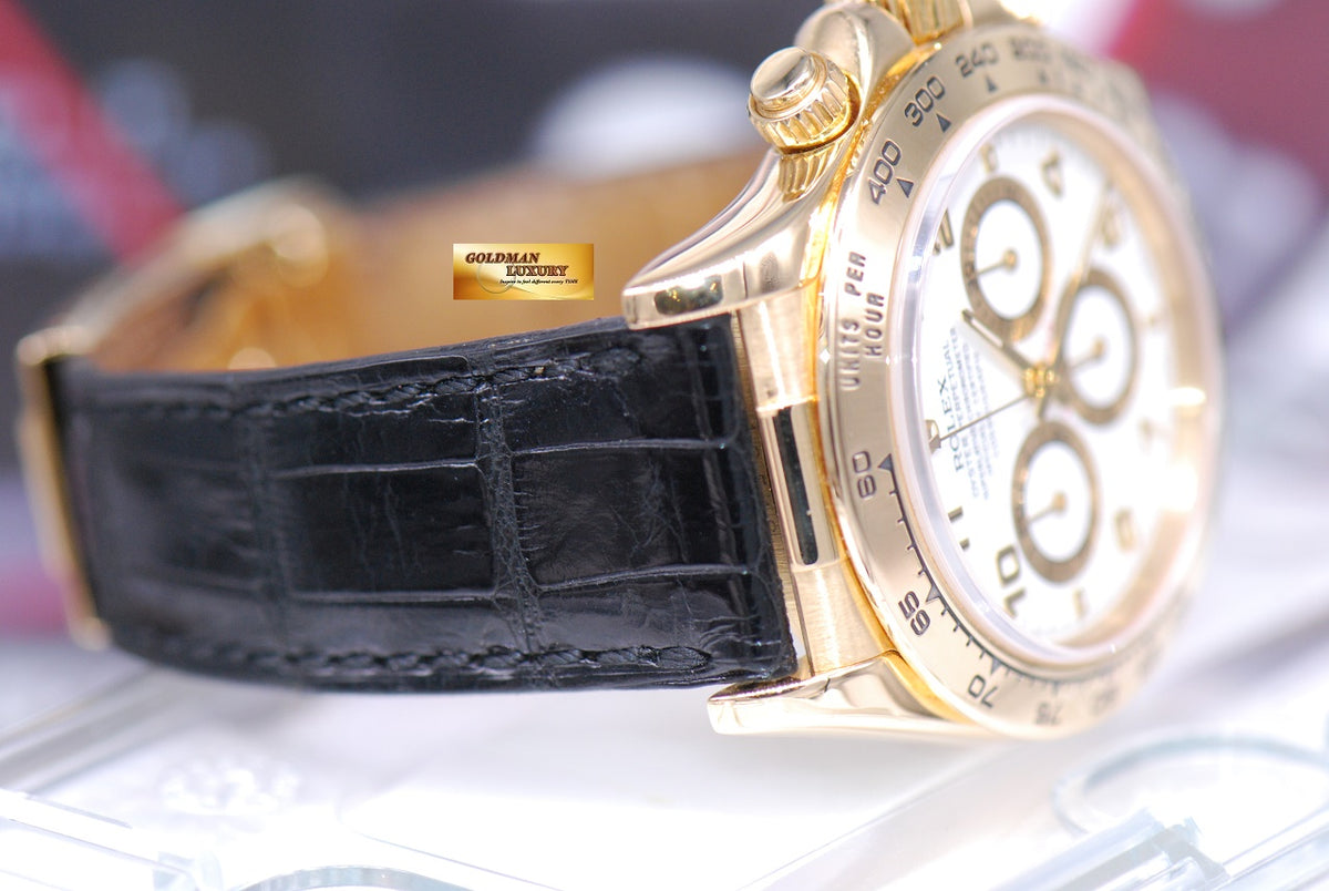 [SOLD] ROLEX OYSTER DAYTONA 18K YELLOW GOLD ZENITH MVT WHITE Ref : 16518 (MINT)