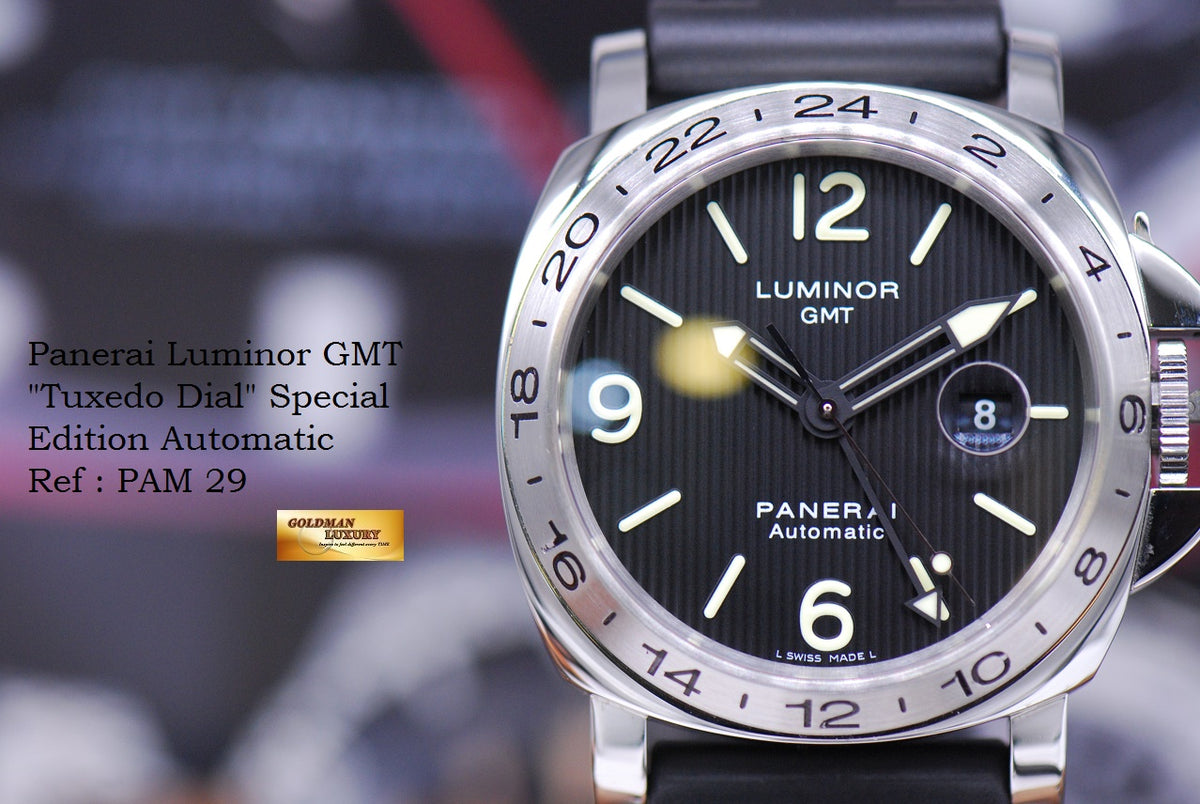 [SOLD] PANERAI LUMINOR GMT 44mm “TUXEDO DIAL” SPECIAL EDITION PAM 29 (MINT)