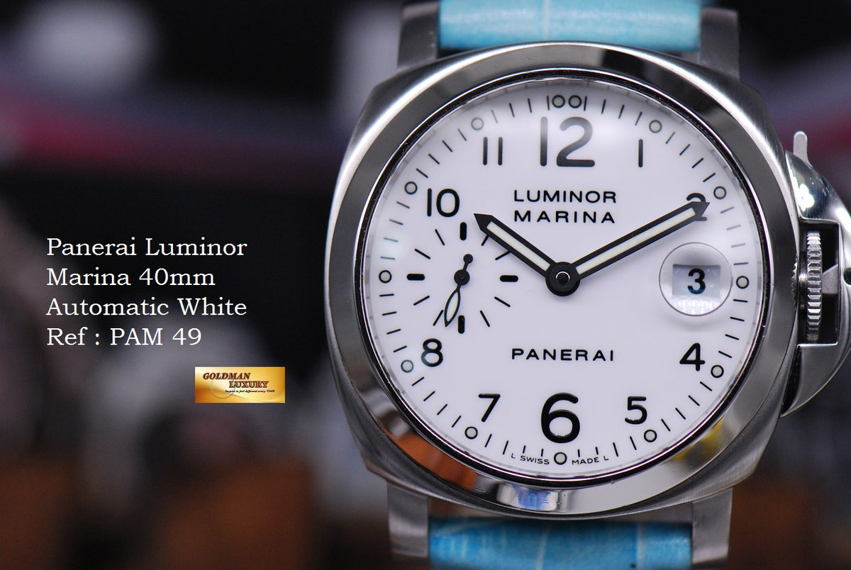 [SOLD] PANERAI LUMINOR MARINA 40mm AUTOMATIC WHITE Ref : PAM 49 (MINT)