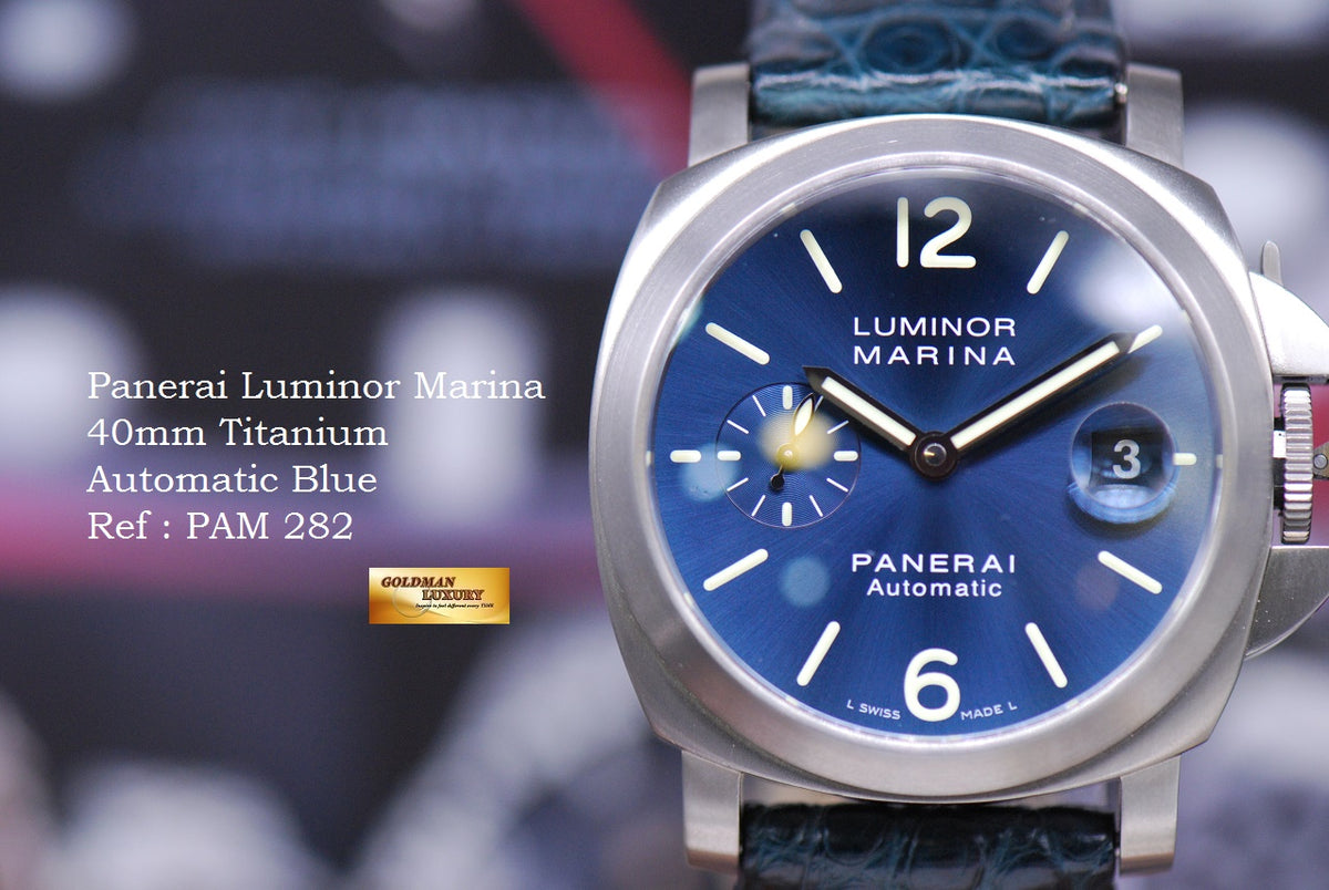 [SOLD] PANERAI LUMINOR MARINA 40mm TITANIUM AUTOMATIC BLUE Ref : PAM 282 (MINT)
