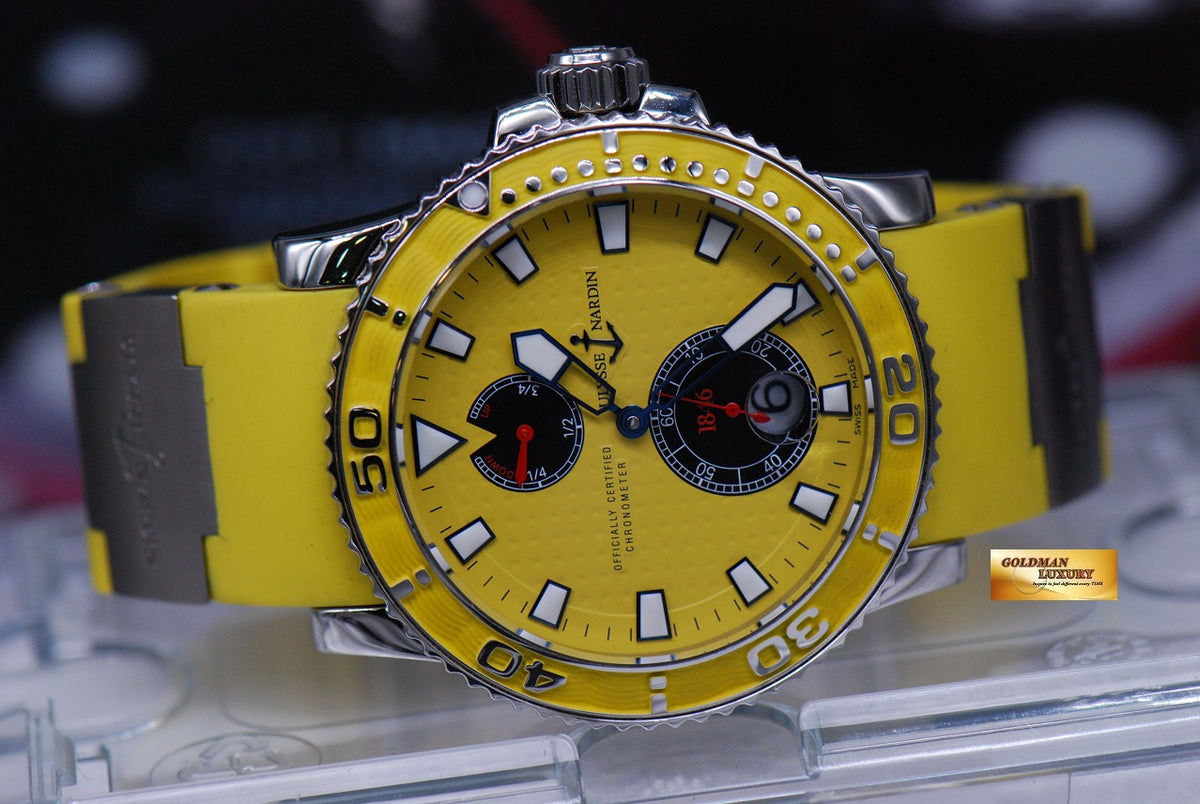 [SOLD] ULYSSE NARDIN MAXI MARINE DIVER CHRONOMETER YELLOW AUTOMATIC 263-33 (MINT)