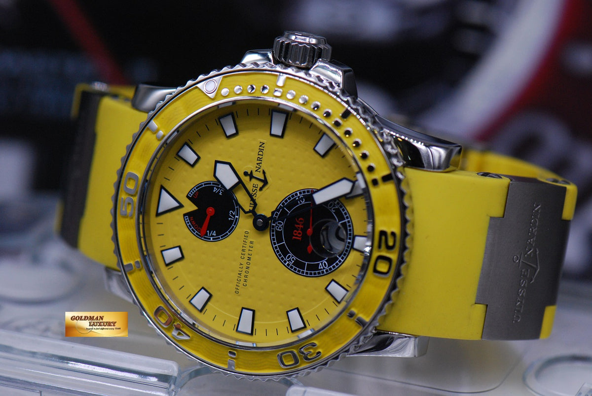 [SOLD] ULYSSE NARDIN MAXI MARINE DIVER CHRONOMETER YELLOW AUTOMATIC 263-33 (MINT)