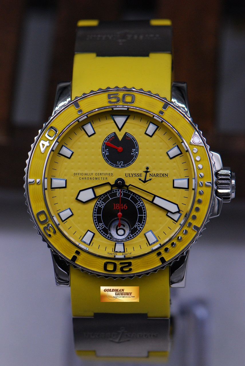 [SOLD] ULYSSE NARDIN MAXI MARINE DIVER CHRONOMETER YELLOW AUTOMATIC 263-33 (MINT)