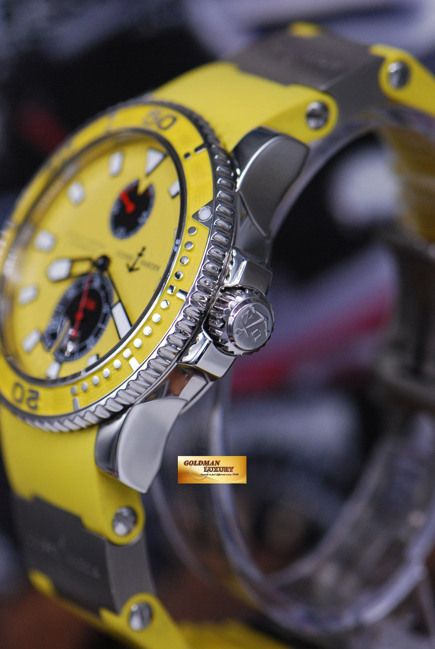 [SOLD] ULYSSE NARDIN MAXI MARINE DIVER CHRONOMETER YELLOW AUTOMATIC 263-33 (MINT)